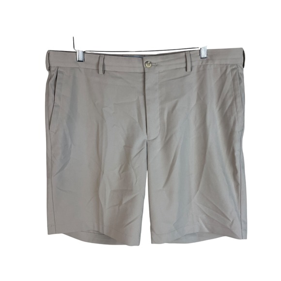 Peter Millar Mens Salem Performance Golf Shorts 38 Beige Stretch Wicking‎ *read - Picture 1 of 7